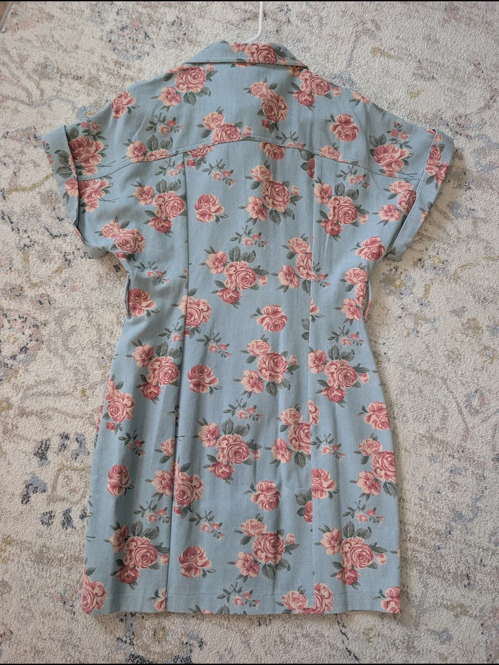 Mable Floral Button-Front Denim Dress - Picture 3 of 4